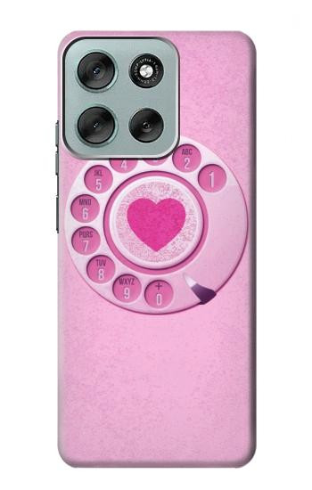 S2847 Pink Retro Rotary Phone Case For Motorola Moto G56