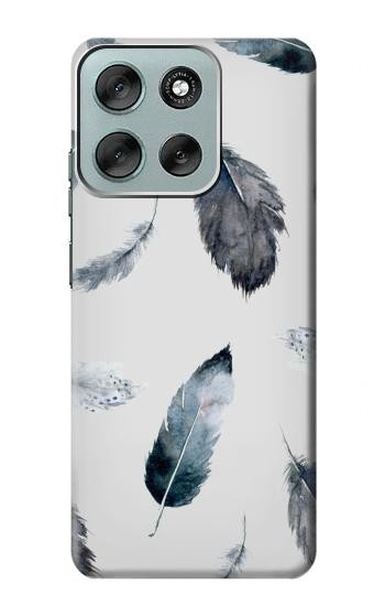S3085 Feather Paint Pattern Case For Motorola Moto G56