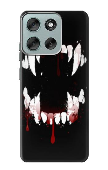 S3527 Vampire Teeth Bloodstain Case For Motorola Moto G56