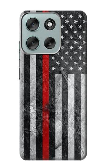 S3687 Firefighter Thin Red Line American Flag Case For Motorola Moto G56