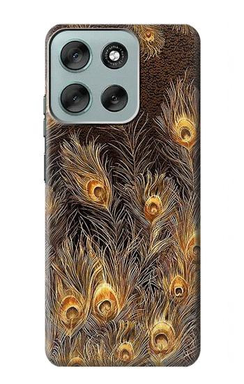 S3691 Gold Peacock Feather Case For Motorola Moto G56