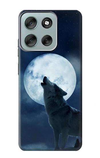 S3693 Grim White Wolf Full Moon Case For Motorola Moto G56