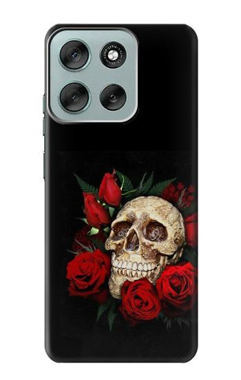 S3753 Dark Gothic Goth Skull Roses Case For Motorola Moto G56