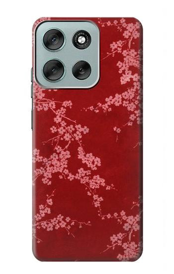 S3817 Red Floral Cherry blossom Pattern Case For Motorola Moto G56