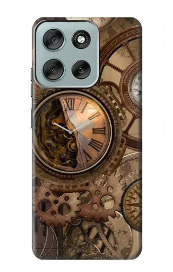 S3927 Compass Clock Gage Steampunk Case For Motorola Moto G56