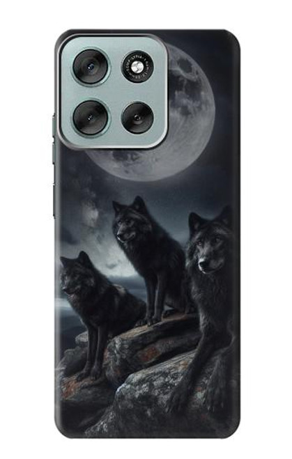S3970 Black Wolf Full Moon Case For Motorola Moto G56