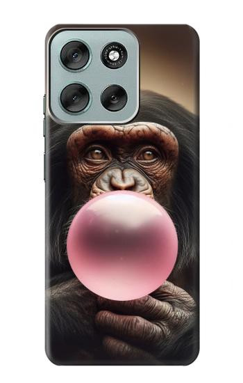 S3973 Chimpanzee Blowing Pink Bubblegum Case For Motorola Moto G56