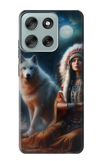 S3995 Grim Wolf Indian Girl Case For Motorola Moto G56
