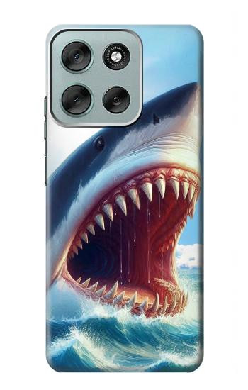 S4004 Oil Color Painting Giant Shark.jpeg Case For Motorola Moto G56