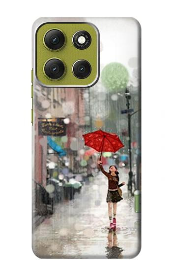 S0108 Girl in The Rain Case For Motorola Moto G86