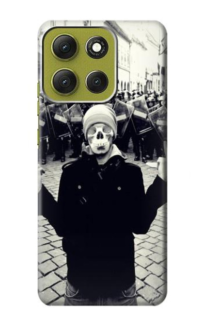 S1108 Skull Mask Man Protester Case For Motorola Moto G86