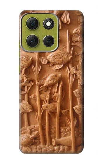 S1307 Fish Wood Carving Graphic Printed Case For Motorola Moto G86