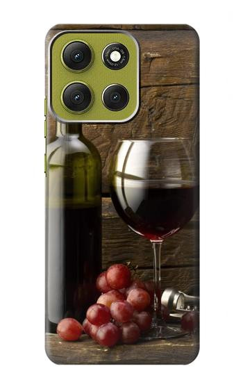 S1316 Grapes Bottle and Glass of Red Wine Case For Motorola Moto G86