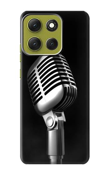 S1672 Retro Microphone Jazz Music Case For Motorola Moto G86