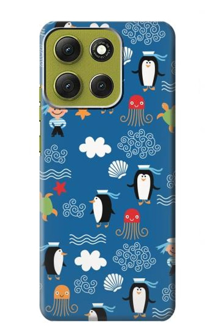 S2572 Marine Penguin Pattern Case For Motorola Moto G86