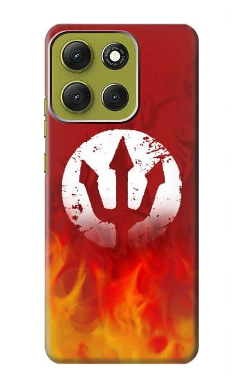 S2803 Fire Red Devil Spear Symbol Case For Motorola Moto G86