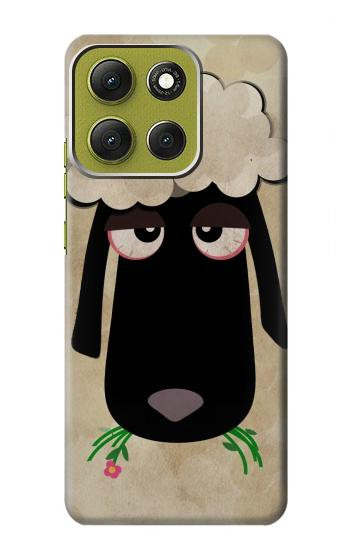 S2826 Cute Cartoon Unsleep Black Sheep Case For Motorola Moto G86