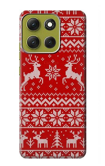 S2835 Christmas Reindeer Knitted Pattern Case For Motorola Moto G86