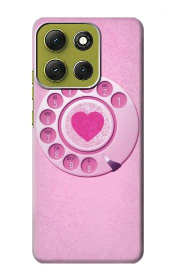 S2847 Pink Retro Rotary Phone Case For Motorola Moto G86