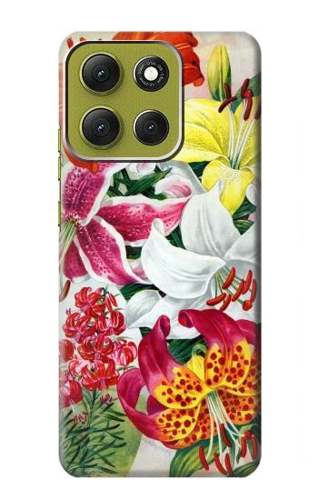 S3205 Retro Art Flowers Case For Motorola Moto G86