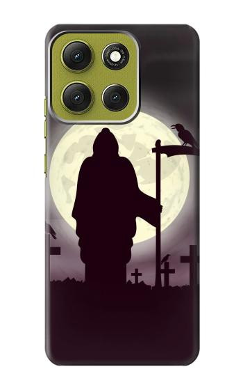 S3262 Grim Reaper Night Moon Cemetery Case For Motorola Moto G86