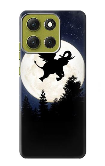 S3323 Flying Elephant Full Moon Night Case For Motorola Moto G86