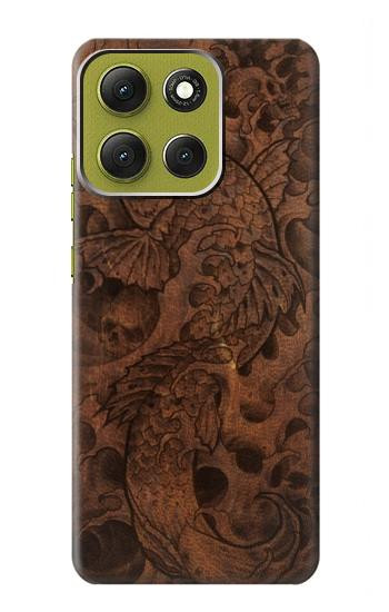 S3405 Fish Tattoo Leather Graphic Print Case For Motorola Moto G86