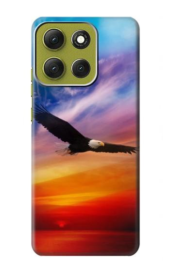 S3841 Bald Eagle Flying Colorful Sky Case For Motorola Moto G86