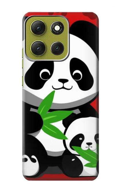 S3929 Cute Panda Eating Bamboo Case For Motorola Moto G86