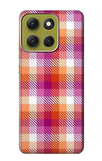 S3941 LGBT Lesbian Pride Flag Plaid Case For Motorola Moto G86