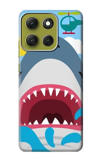 S3947 Shark Helicopter Cartoon Case For Motorola Moto G86