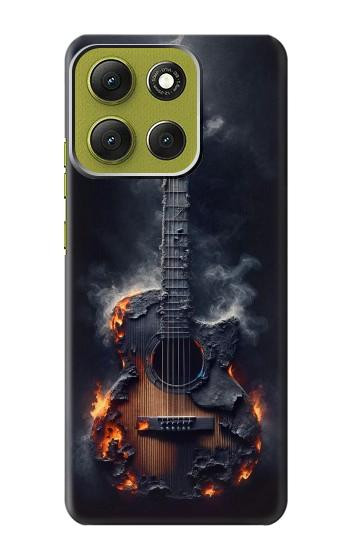 S3972 Burned Acoustic Guitar Graphic Case For Motorola Moto G86