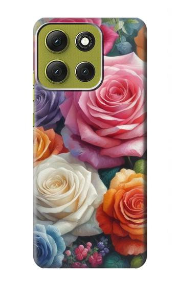 S3975 Colorful Roses Painting Case For Motorola Moto G86