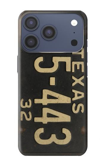 S4061 Vintage Texas Car License Plate Case For iPhone 17 Pro, 18 Pro