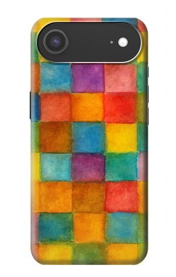 S4077 Water Color Painting Colorful Check Pattern Case For iPhone Air