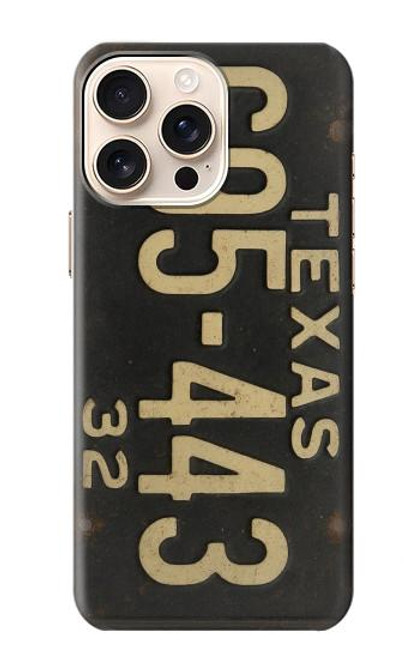 S4061 Vintage Texas Car License Plate Case For iPhone 16 pro