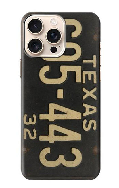 S4061 Vintage Texas Car License Plate Case For iPhone 16 pro max