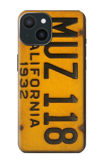 S4060 Vintage California Car License Plate Case For iPhone 15