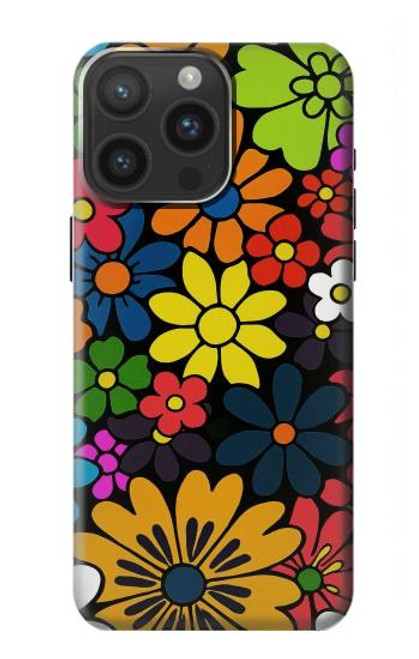 S4043 Colorful Flowers Cartoon Case For iPhone 15 Pro Max
