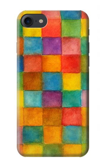 S4077 Water Color Painting Colorful Check Pattern Case For iPhone 7, iPhone 8, iPhone SE (2020) (2022)