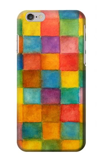 S4077 Water Color Painting Colorful Check Pattern Case For iPhone 6 6S
