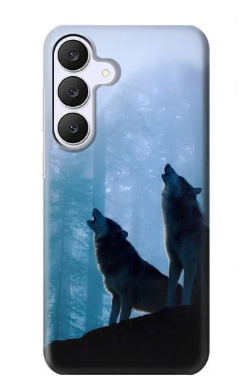 S4053 Two Wolves Couple Howling Forest Case For Samsung Galaxy S25 FE, S26 FE
