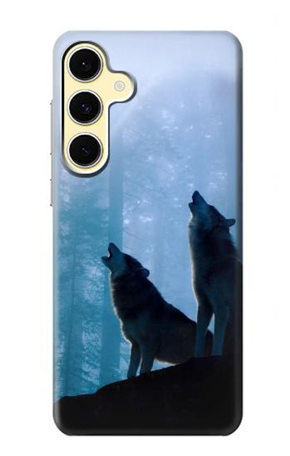 S4053 Two Wolves Couple Howling Forest Case For Samsung Galaxy S24 FE