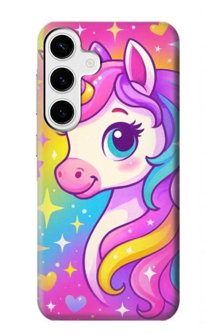S4057 Cute Unicorn Cartoon Case For Samsung Galaxy S24 Plus