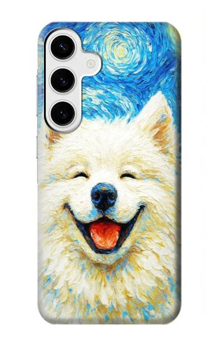 S4064 Smile Dog Van Gogh Starry Night Case For Samsung Galaxy S24 Plus