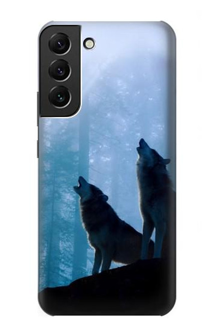 S4053 Two Wolves Couple Howling Forest Case For Samsung Galaxy S22 Plus