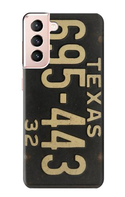 S4061 Vintage Texas Car License Plate Case For Samsung Galaxy S21 5G