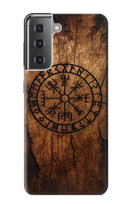 S4036 Viking Vegvisir Compass Wood Case For Samsung Galaxy S21 Plus 5G, Galaxy S21+ 5G