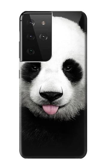 S4049 Cute Panda Stick Out Tongue Case For Samsung Galaxy S21 Ultra 5G