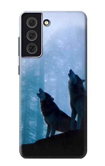 S4053 Two Wolves Couple Howling Forest Case For Samsung Galaxy S21 FE 5G